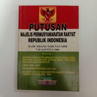 Image of Putusan majelis permusyawaratan rakyat Republik Indonesia